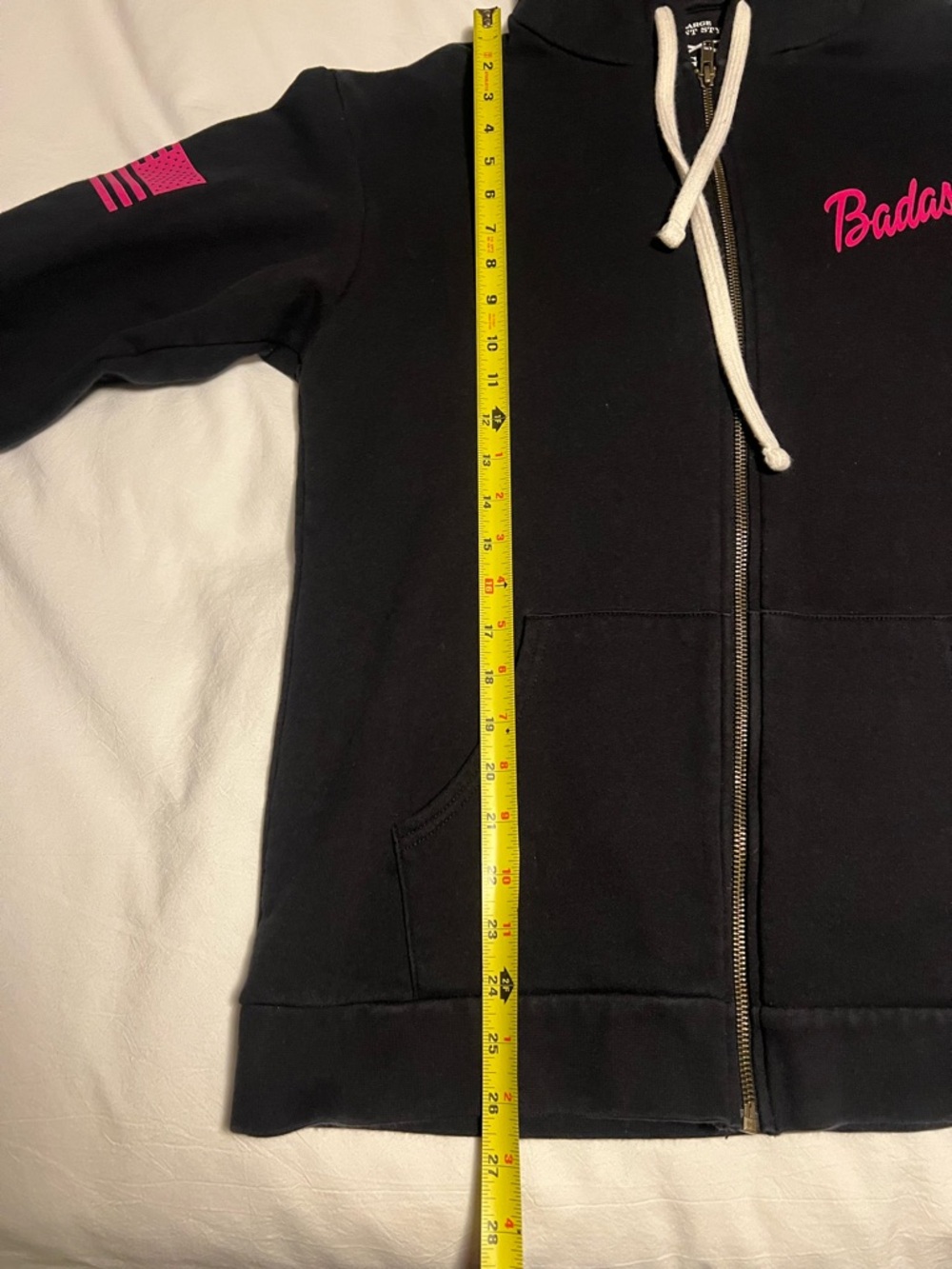 Grunt Style Black Hoodie with Pink 'Badass' Script - Picture 7 of 7